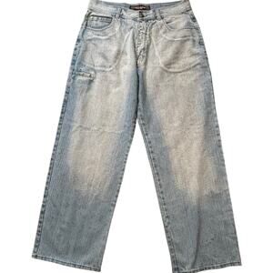 Vintage Wide Leg Distressed Faded Baggy Jeans Y2K Streetwear Men's 38x32- Regal*